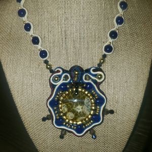 Handmade exquisite soutache necklace